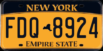 NY license plate FDQ8924