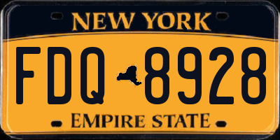 NY license plate FDQ8928