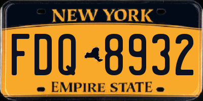 NY license plate FDQ8932