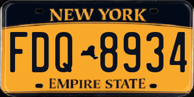 NY license plate FDQ8934