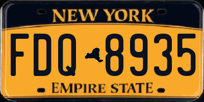 NY license plate FDQ8935