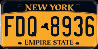 NY license plate FDQ8936