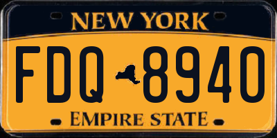 NY license plate FDQ8940
