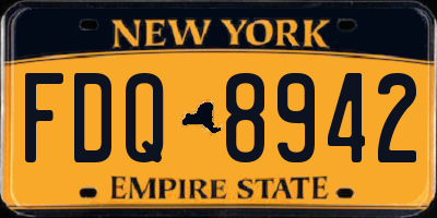 NY license plate FDQ8942