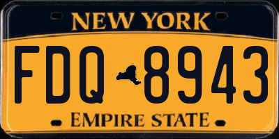 NY license plate FDQ8943