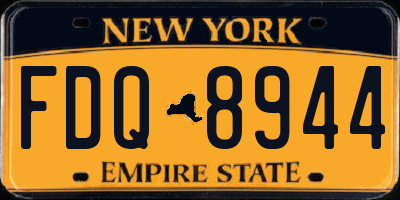 NY license plate FDQ8944