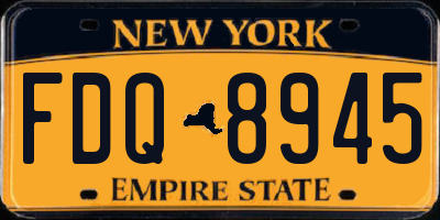 NY license plate FDQ8945