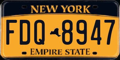 NY license plate FDQ8947