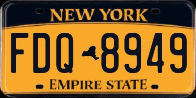 NY license plate FDQ8949