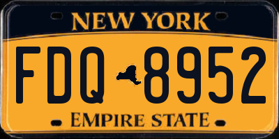 NY license plate FDQ8952