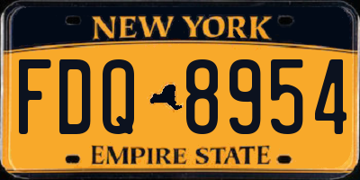 NY license plate FDQ8954