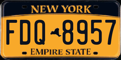 NY license plate FDQ8957