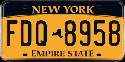 NY license plate FDQ8958