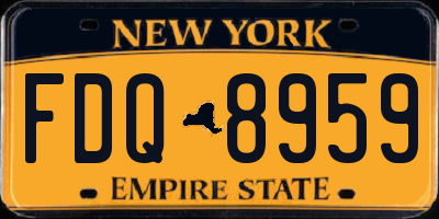 NY license plate FDQ8959