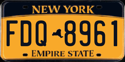NY license plate FDQ8961