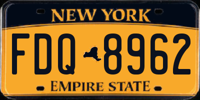 NY license plate FDQ8962