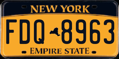 NY license plate FDQ8963