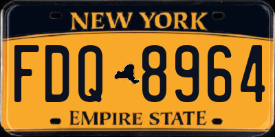 NY license plate FDQ8964