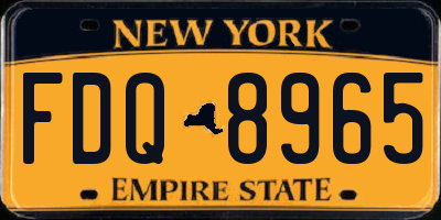 NY license plate FDQ8965