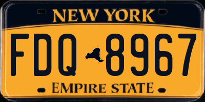 NY license plate FDQ8967