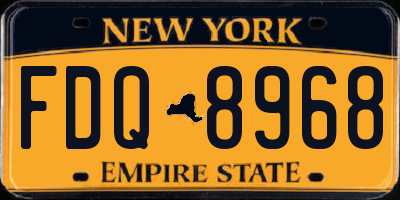 NY license plate FDQ8968