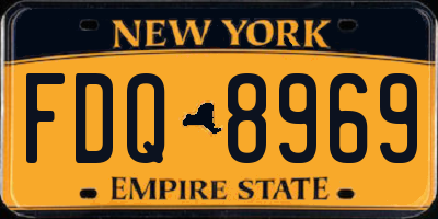 NY license plate FDQ8969
