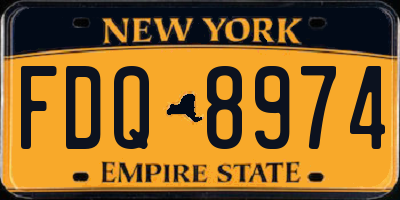 NY license plate FDQ8974