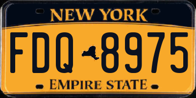 NY license plate FDQ8975