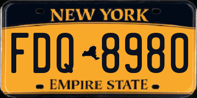 NY license plate FDQ8980