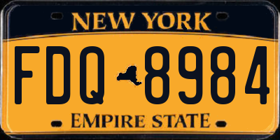 NY license plate FDQ8984