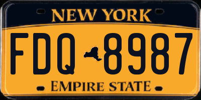 NY license plate FDQ8987