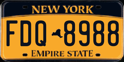 NY license plate FDQ8988