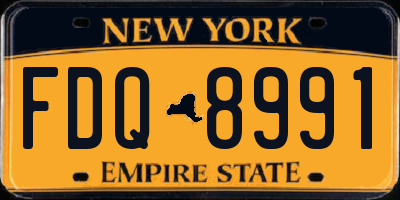 NY license plate FDQ8991