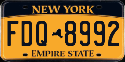 NY license plate FDQ8992