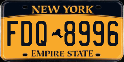 NY license plate FDQ8996