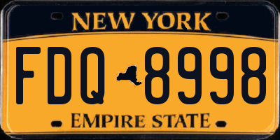 NY license plate FDQ8998