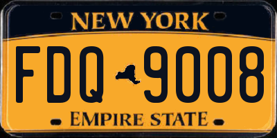 NY license plate FDQ9008