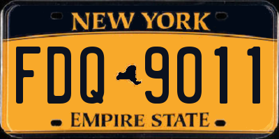 NY license plate FDQ9011
