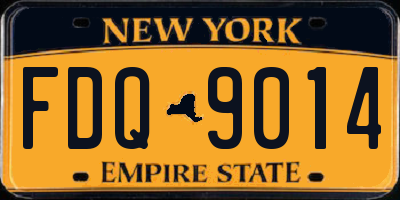 NY license plate FDQ9014