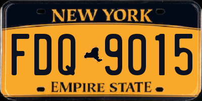 NY license plate FDQ9015