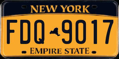 NY license plate FDQ9017