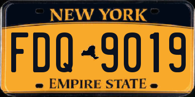 NY license plate FDQ9019