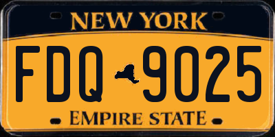 NY license plate FDQ9025