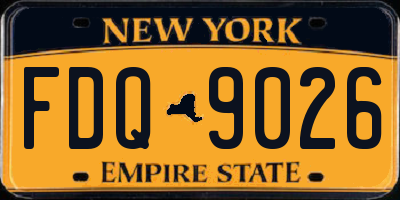 NY license plate FDQ9026