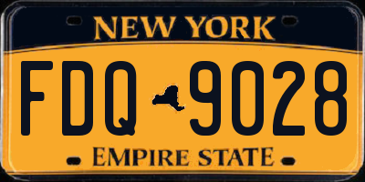 NY license plate FDQ9028