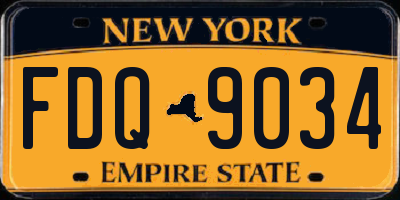 NY license plate FDQ9034