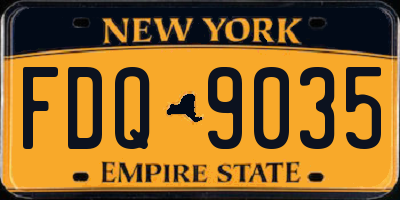 NY license plate FDQ9035