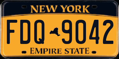 NY license plate FDQ9042
