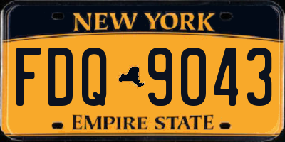 NY license plate FDQ9043