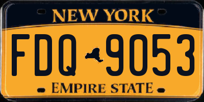 NY license plate FDQ9053